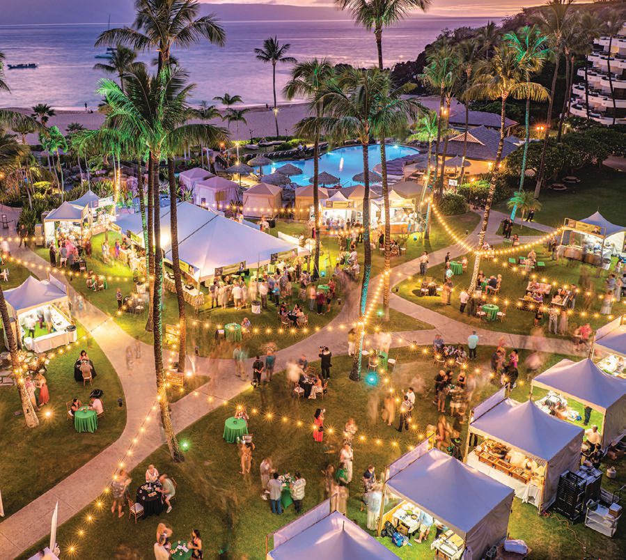 An overview of a past Hawai‘i Food & Wine Festival event at Sheraton Maui Resort & Spa PHOTO: COURTESY OF HAWAI‘I FOOD & WINE FESTIVAL/BY REID SHIMABUKURO