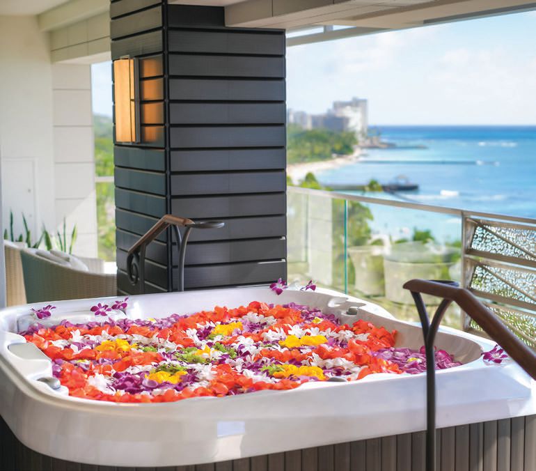 A private jacuzzi on each lanai is ready for use at all times  PHOTO COURTESY OF AQUA-ASTON HOSPITALITY