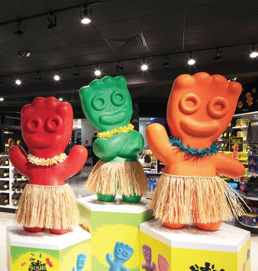 Visitors are sure to smile and feel the playfulness as soon as they walk into the new IT’SUGAR department store in Ala Moana Center. PHOTO COURTESY OF IT’SUGAR HAWAII