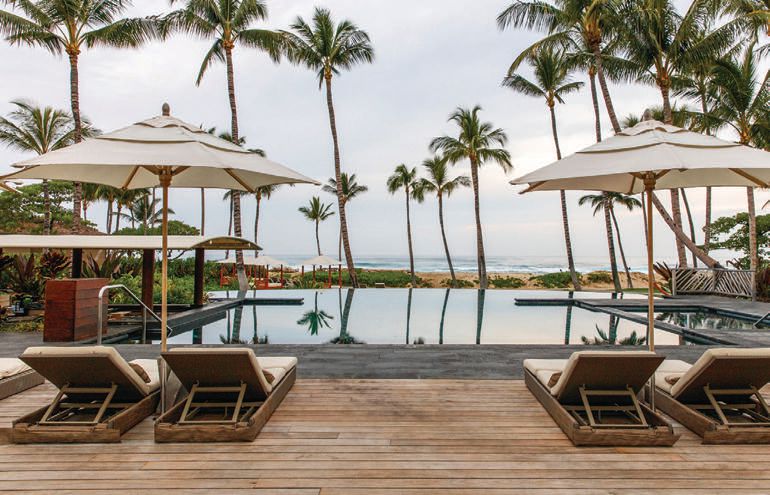 The Palm Grove pool is exclusively for those 21 and up PHOTO COURTESY OF FOUR SEASONS RESORT HUALĀLAI